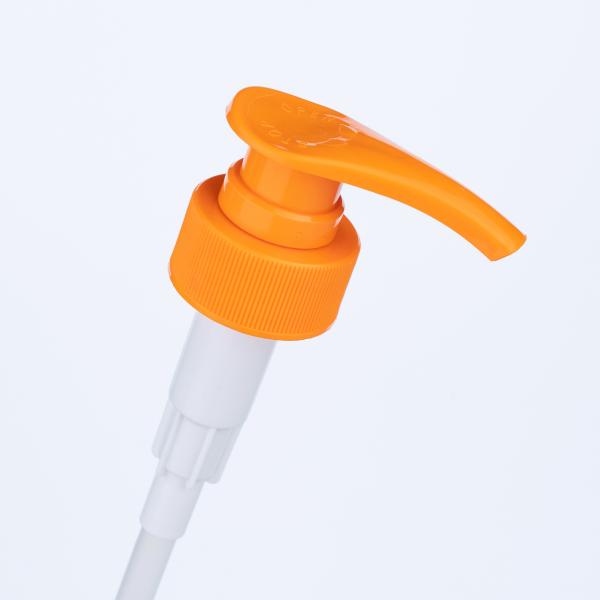 33/410 Tête de pompe de lotion orange pour bouteilles de gel de douche et bouteilles de shampooing pour bain, soins de la peau et soins capillaires