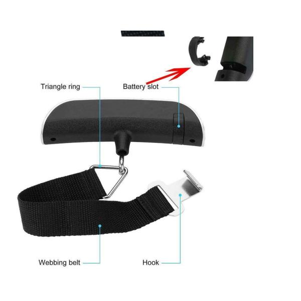 Power Source Battery Portable 50KG Digital Travel Handheld Luggage Scales Battery Operated Suitcase Bag Weighing Scales