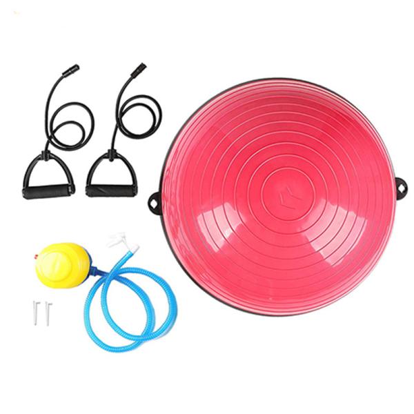 Anti Slip Half Balance Ball Trainer Yoga Exercise Ball with Resistance Bands Bonus Foot Pump for Yoga Fitness