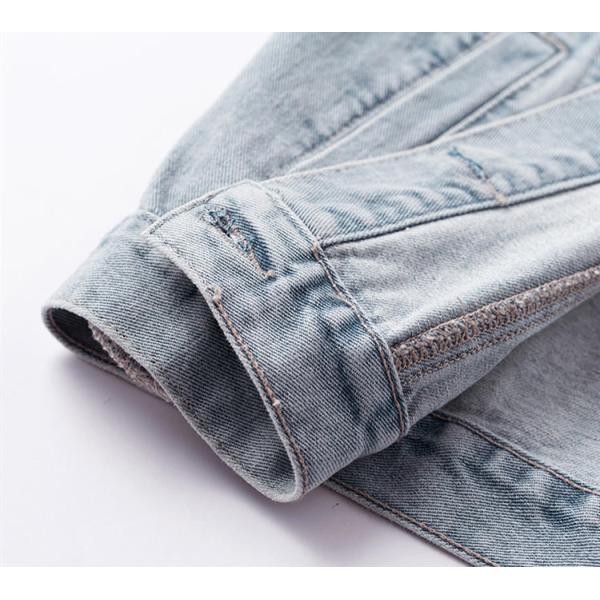 OEM Denim Jacket Women Embelishment Light Wash Trucker Elegant Style