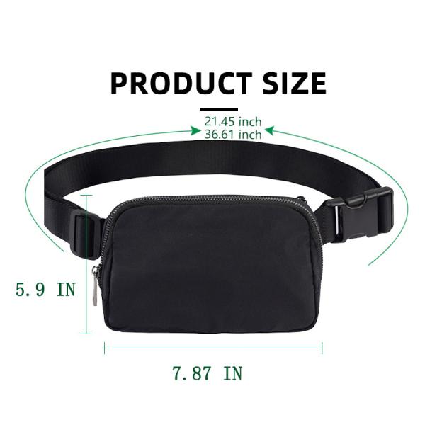 2024 Nylon Women Belt Cross Body Waist Bag for Dog Bum Bag and Sports Workout Running