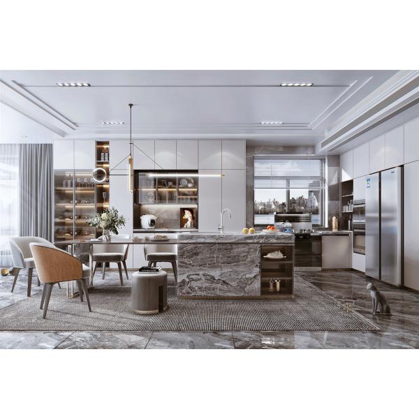 High Space Typical Shaker Door Flat Pack Kitchen Island Storage Cabinet With Overhang Island