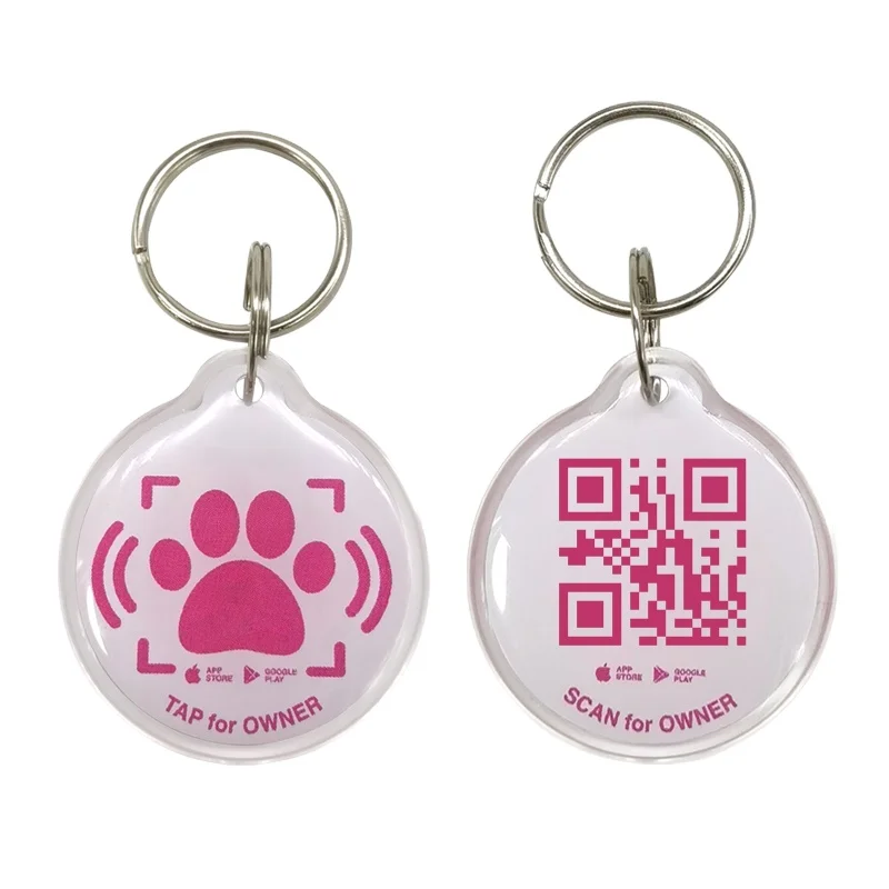 Epoxy Dog Bone Customized QR Code NTAG 216 888bytes Animal RFID NFC Pet Tag for Tracking