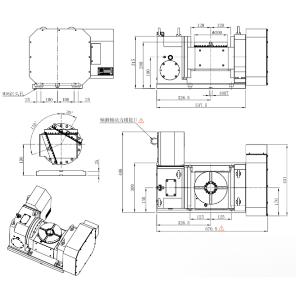 Mechanical Cnc 5 Axis Rotary Table Wide Compatibility For Haas DMG Mazak Doosan