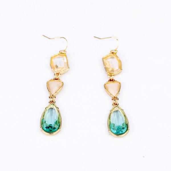 Irregular, long female models alloy crystal earrings gemstone earrings