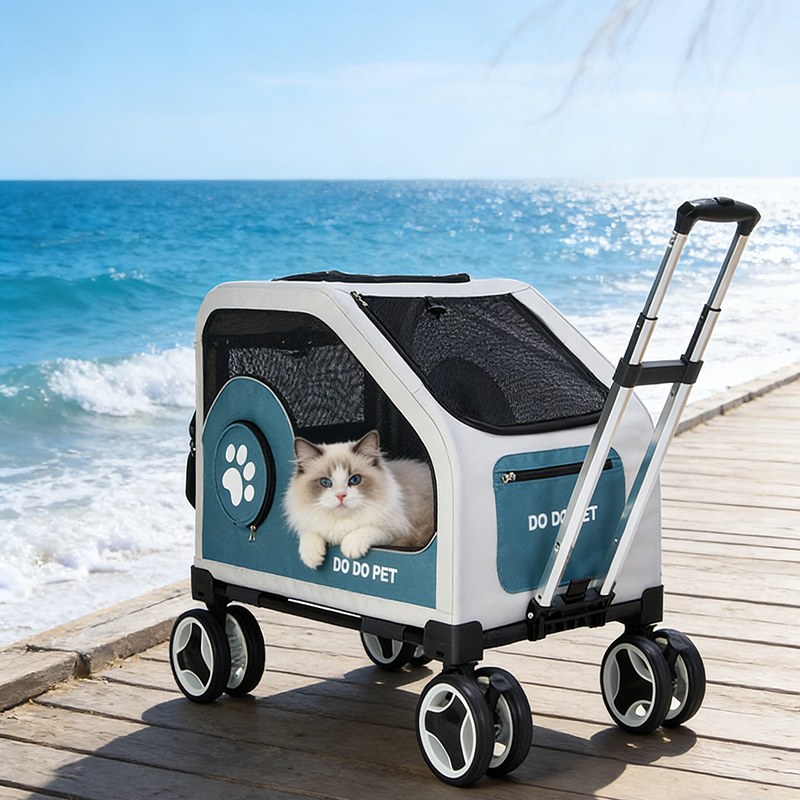 Terrain Pet Stroller Foldable Detachable Washable Comfortable Multi-Pet Travel Stroller B2B Wholesale