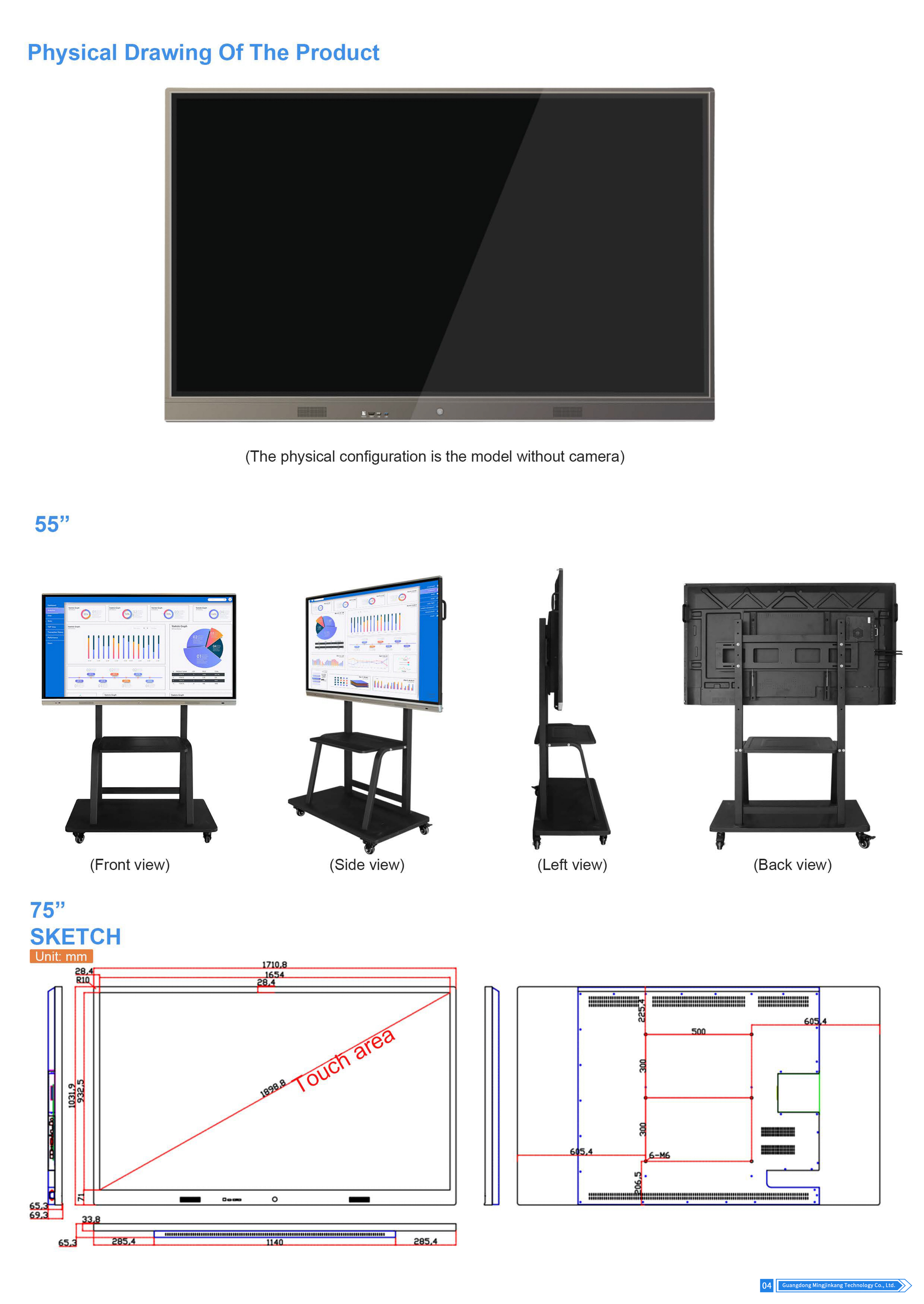 MJK 55 Inch OEM Interactive Whiteboard Durable Full Color 1080p HD Display 1 Year Indoor Use Infrared Touch for School Education