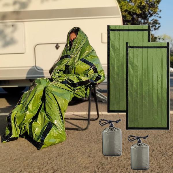 Emergency Sleeping Bag 2 Pack Lightweight Survival Sleeping Bags Thermal Sack Portable Emergency Blanket Campin