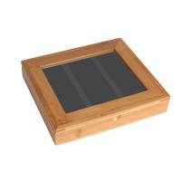 Boîte d'emballage en bois de bambou naturel de 220 mm Boîte en bois personnalisée avec fenêtre