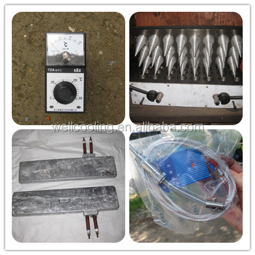 Manual Operated Ice Cream Waffle Pizza Cone Machine 4 Heads Ice Cream Taper Egg Roll Machine