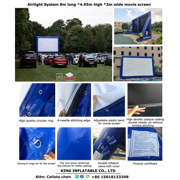 8m Long Outdoor Inflatable Movie Screen For Drive In Car