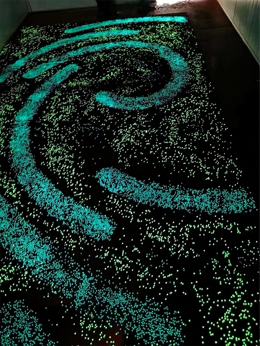 Glow in the Dark EPDM Granules | 10h Luminous 2-4mm TPU Pellets for Safety Tracks
