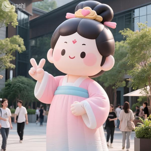 Lifelike Chinese Balloon Inflatable Cartoon Characters Outdoor LED Lighting