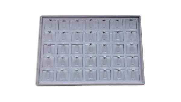 White PU Earring Tray Organizer Around 30x30mm Insert Size For Window Decoration