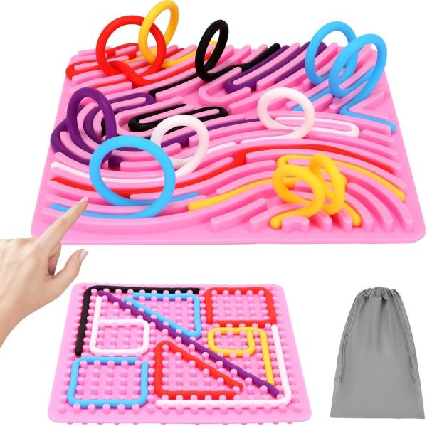 Silicone Sensory Activity Board For Kids Non-toxic 2in1 Double-Sided Design For Autism Sensory Fidget Toy
