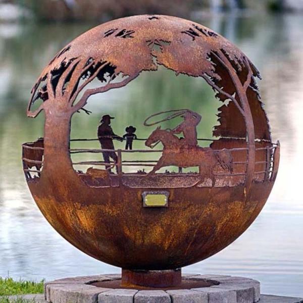 O vaqueiro Story Corten Steel da decoração ateia fogo a Pit Balls 900mm 1000mm