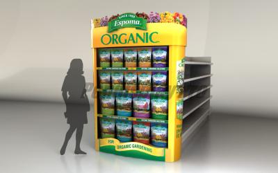 Foldable End Cap Shelving Eye Catching Promotional Paper Power Wing