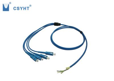 2 / Trança blindada da fibra ótica de 4 núcleos, único modo azul/trança multimodo