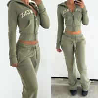 Trajes de ginástica de lavagem com ácido bordados personalizados para mulheres 100% algodão calças de tênis e capuz