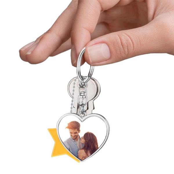 Simple Valentine's Day Gift Customized Double Sided Sublimation Blank Heart Shape Keychain Pendant