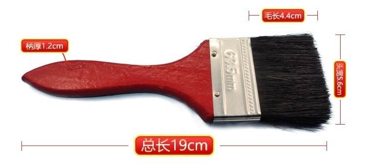 Red Wooden Handle Paint Brush with Pure Bristle and Customized Request