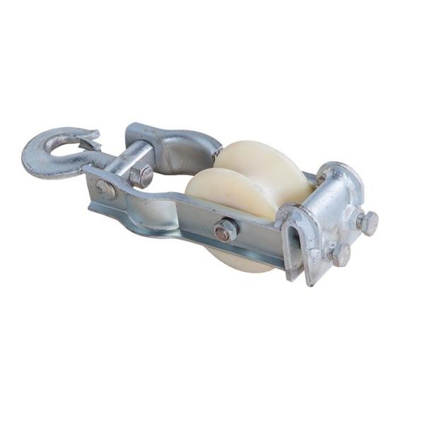 Angled Cross Arm Mounted Hook Style Conductor Stringing Blocks