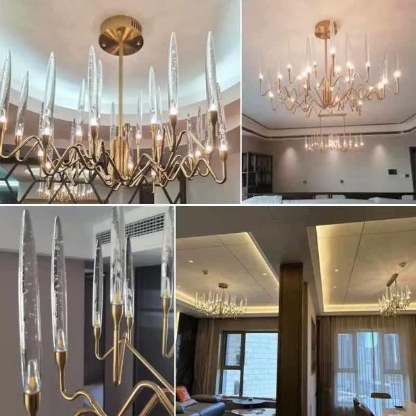 Siesi Modern Traditional Chandelier Lighting , Luxury Glass Ceiling Hanging Lamps
