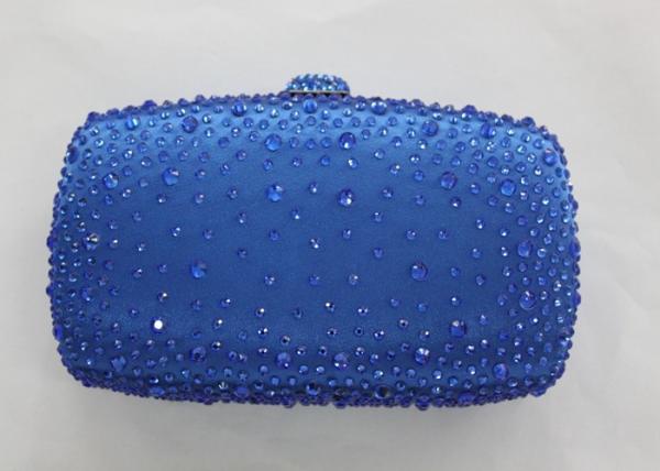 Silver Sparkly Rhinestone Evening Bags With 20   Metal  Chain And Black Velvet