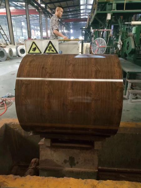 Wall Cladding Interior Decoration Wood Grain Steel Coils Pre-Painted Galvanised Steel Coil Z180 PE 15 Years Warranty