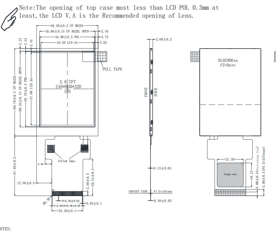 2.8‑inch LCD 240*320 ST7789V2 Full‑Viewing‑Angle MCU RGB SPI Wide‑Temperature IPS LCD Display Module