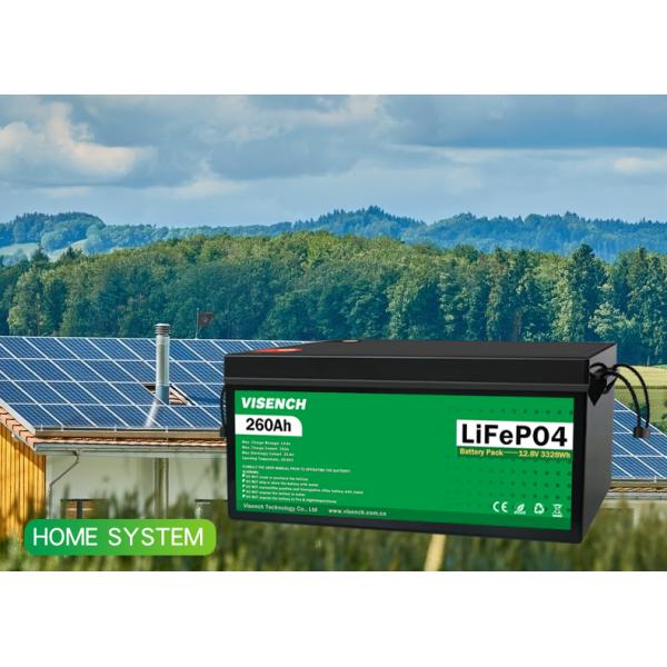Солнечная энергия 12В 260Ач Перезаряжаемая литий-железо-фосфатная батарея Lifepo4 батареи 12.8В 260Ач Литий-батарея