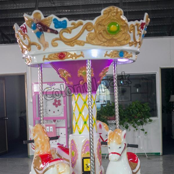 Alegres a fichas de Mini Carousel Horse Rides Backyard das crianças vão em volta dos passeios das crianças a fichas