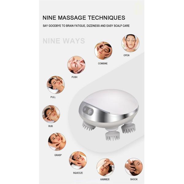 White ABS Plastic Electric Relaxation Massager Vibrating Hair Scalp Massage Machine OEM
