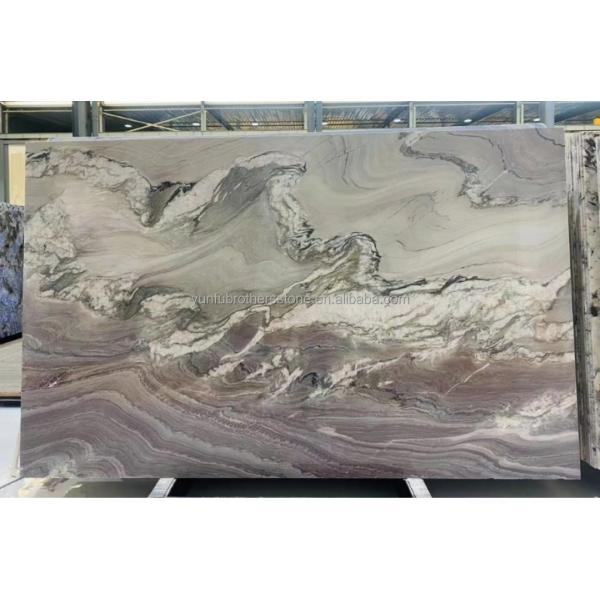 Polished Purple Marble Stone Big Slab Dining Table Top for Modern Bedroom Hall Design