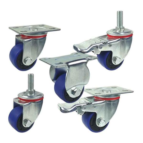M12 30mm 2 Inch Thermoplastic Rubber Wheels High Load Blue Tpr