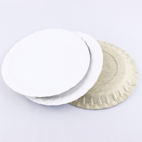Партийные одноразовые тарелки для торта, круговые белые экологичные бумажные тарелки