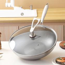 Silver Cooking Kitchen Metal Cooking Pan Glass Cover Non Stick Frying Pan