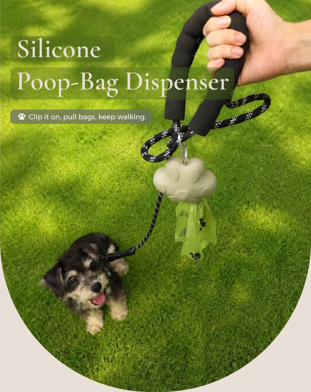 Silicone Dog Poop Bag Dispenser Pet Waste Bag Holder With Leash Clip