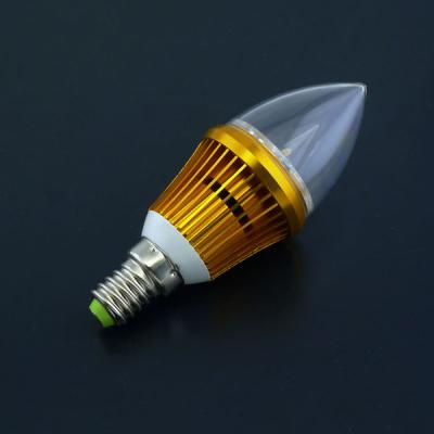 Warm Light TOPIN E14 3W Led Candle Bulb Decoration Golden Metal Shell  5V-265V