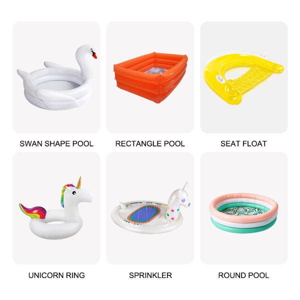 Pastel Pink Bubble Inflatable Swimming Pool - Leak-Proof & Durable Portable PVC Family Pool for Easy Inflate & Store