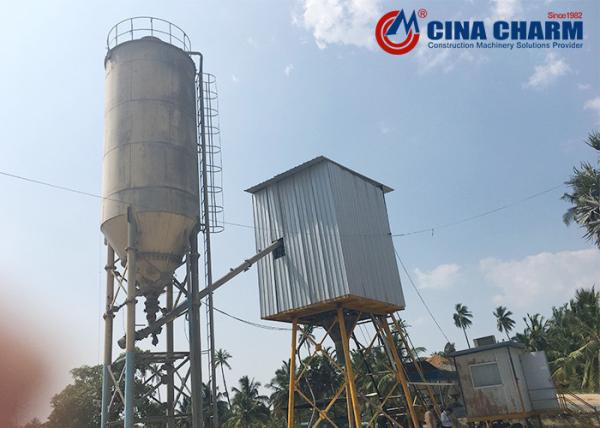 Funil pequeno de HZS25 25m3/h que levanta planta de mistura concreta automática misturada pronta concreta da planta de mistura a mini