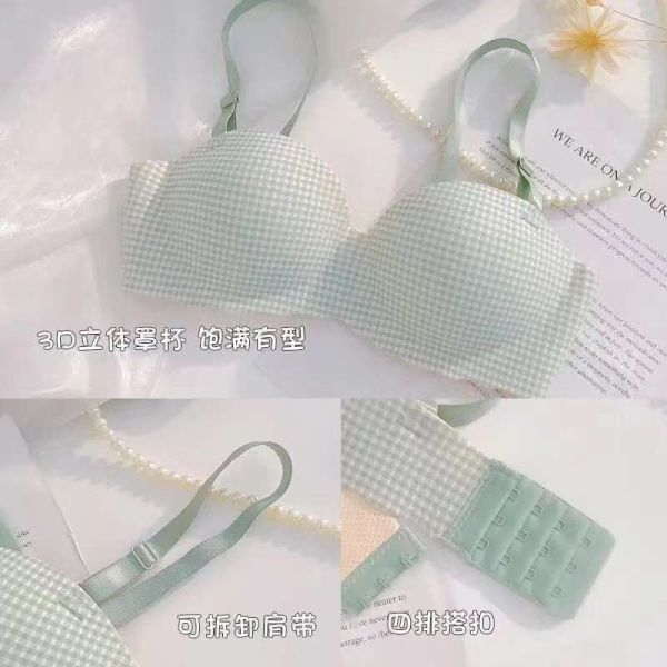 Wholesale Hot Selling Women Bra Factory Warehouse Promotion Price Solid Color Young Ladies Bra Houndstooth Stripes