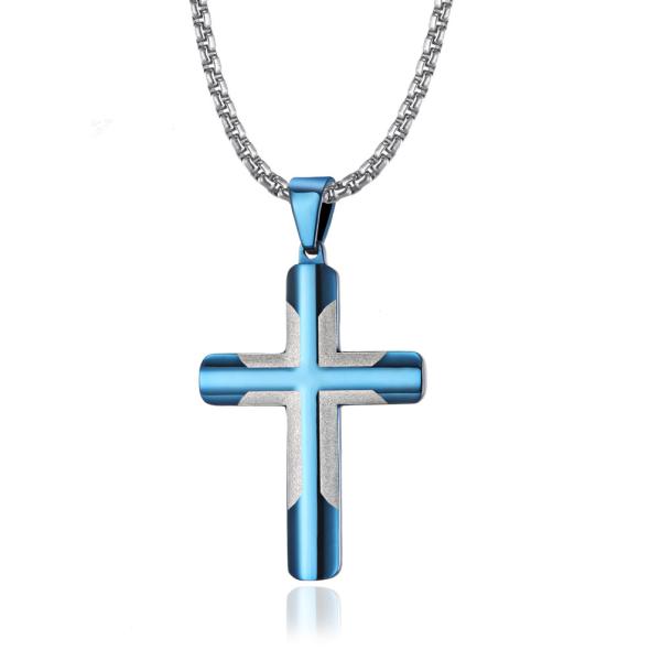 Collier de croix de mode Collier de prière en or et titane pour hommes Colliers en acier inoxydable Joyaux de qualité