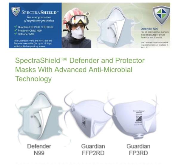 BFE 99% N99 FFP3 SPECTRA SHIELD Surgical Mask , Non Woven Mask With Valve