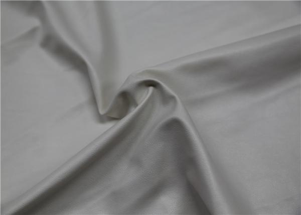 0.6 Mm White Pu Pvc Leather , Knitted Fabric Backing Polyester Faux Leather