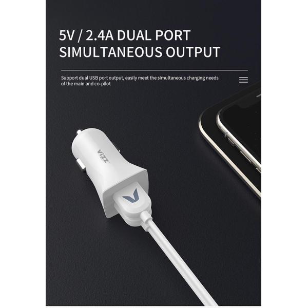 Заряжатели быстрого автомобиля мобильного телефона KX60 USB ABS 2.4A двойные