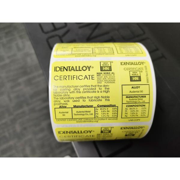 Audental 90 Restauración dental Alta aleación noble, aleación de cerámica dental amarillo Au89.5%
