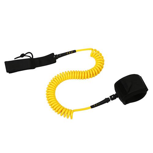 Bright Yellow  Paddle Board Leash Good Safety Harness For Surf Sport