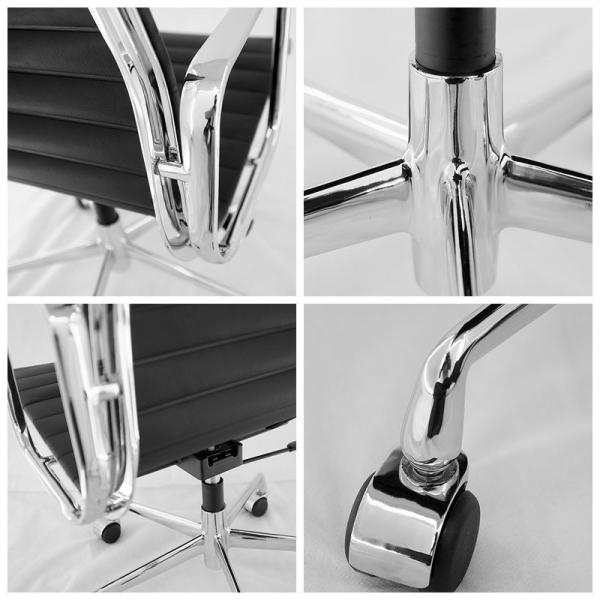 Swivel Tilt Low Back Charles Mesh Ribbed Office Chair Without Arms and Wheels