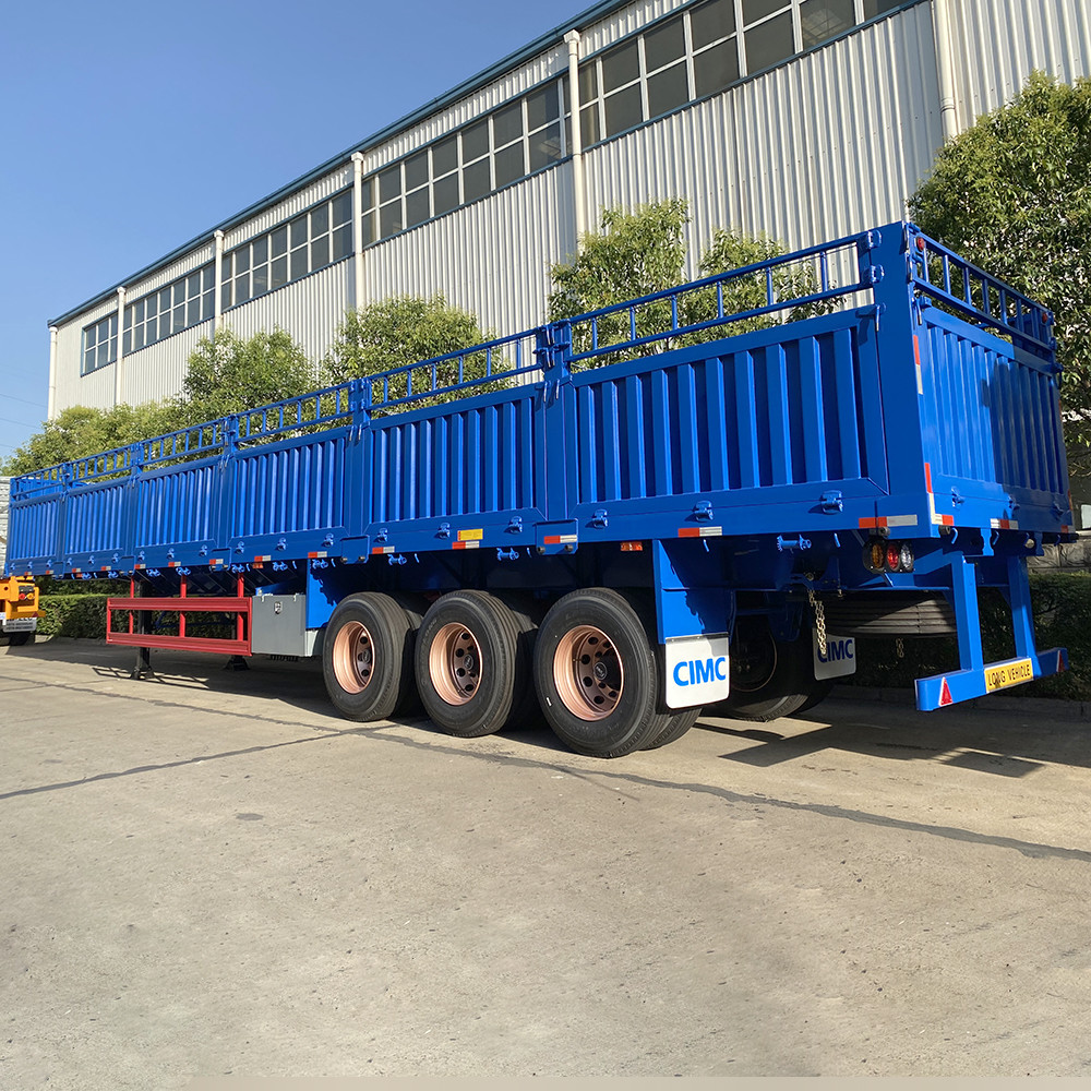 60T Max Payload Truck Trailer 3 Axles Fence Cargo Semi Trailer Container Twist Lock